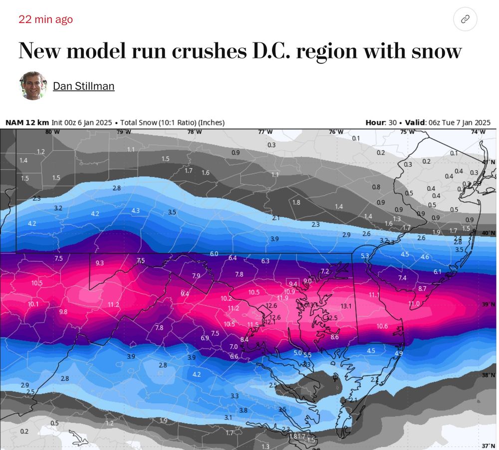 New model run crushes DC region with snow