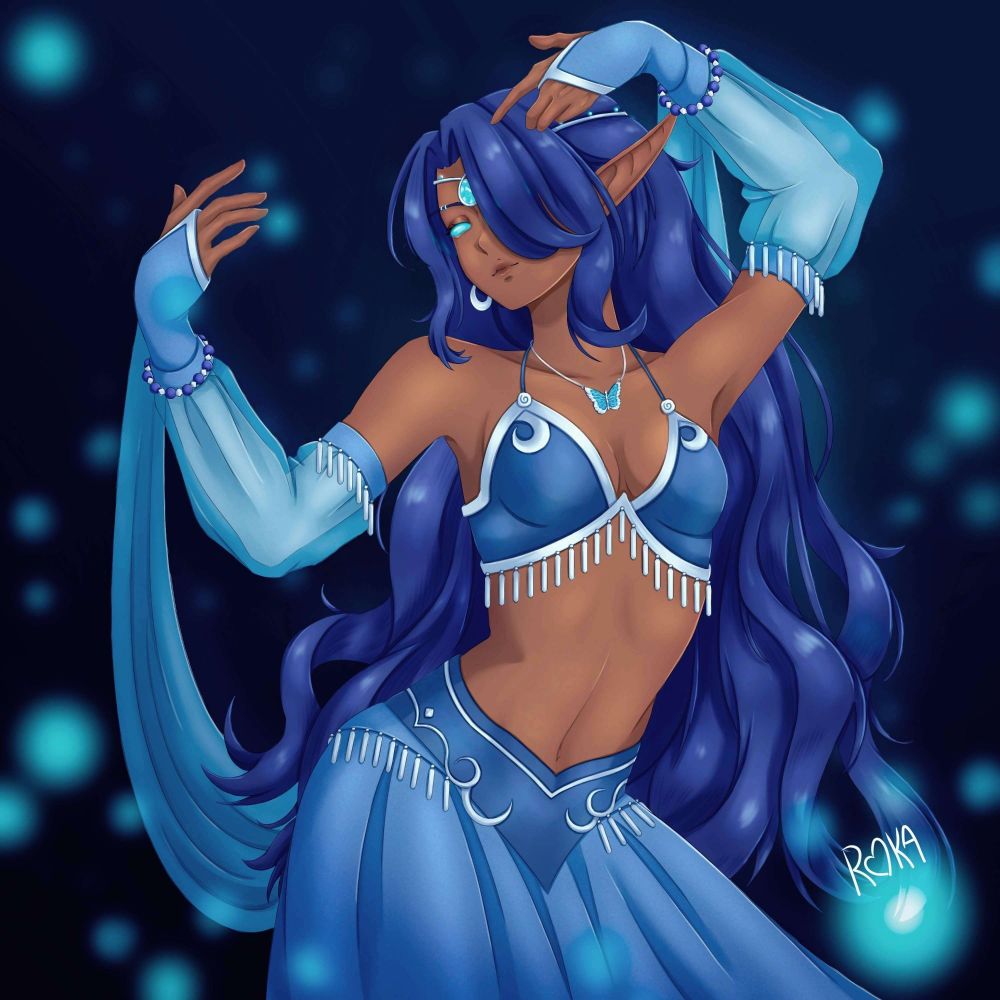 My dancer in the middle of a performance. Art by Roka76 