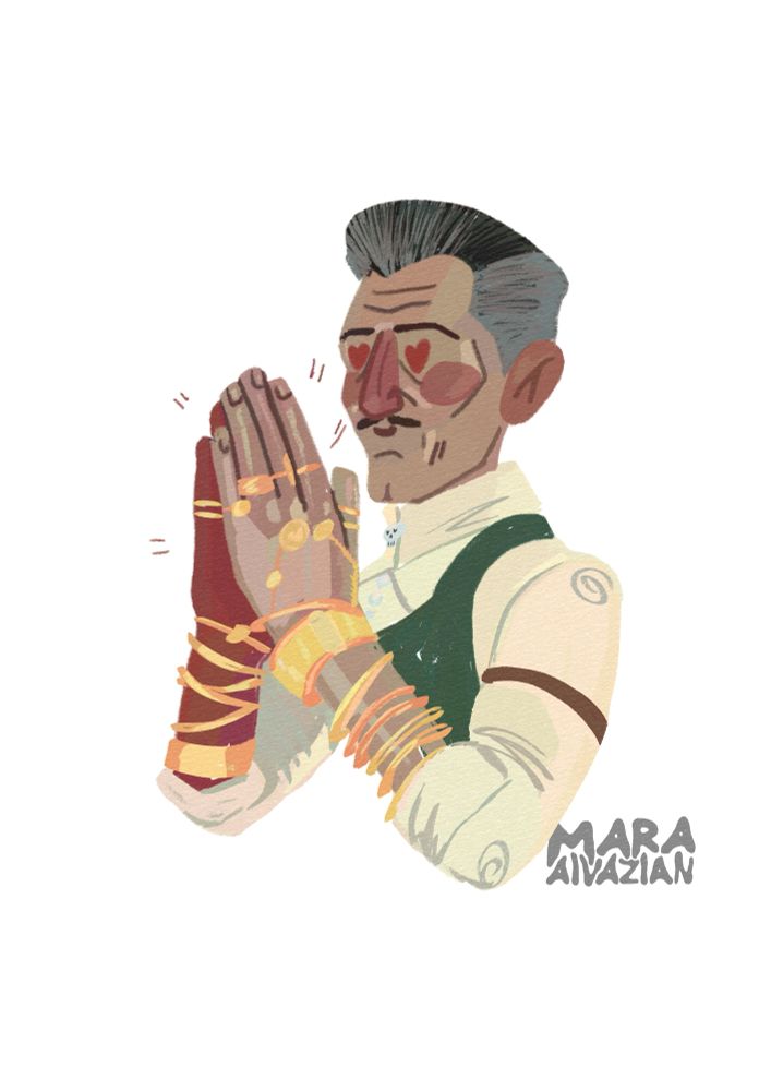 Emmrich Volkarin fanart in a cute whimsical style from dragon age veilguard game
