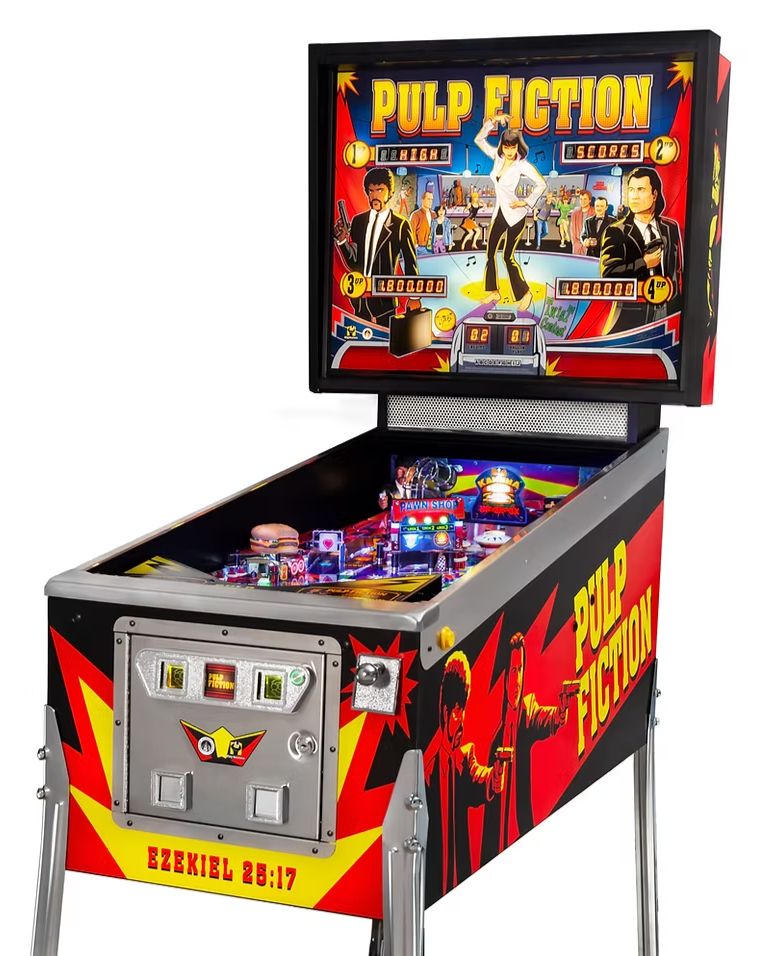 The Pulp Fiction pinball machine on a white background