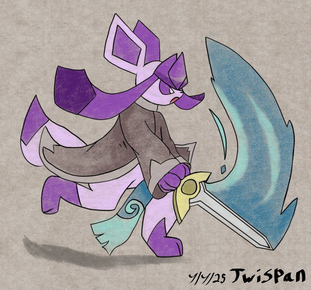 Artwork of Mozonite's Glaceon character, Elius.
