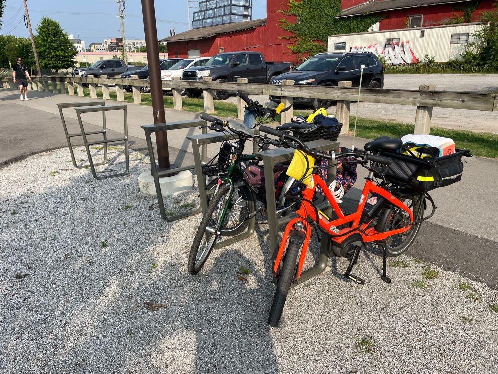 Bikes at bike racks
