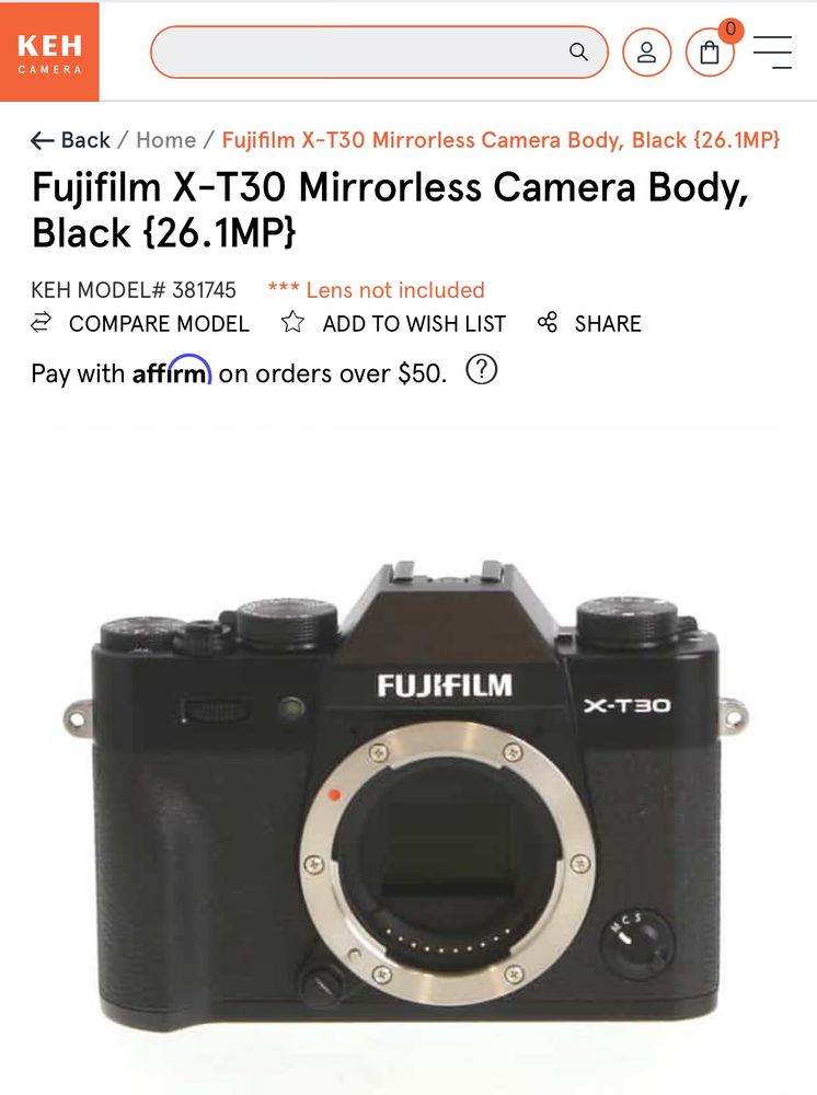 Fujifilm X-T30 Camera