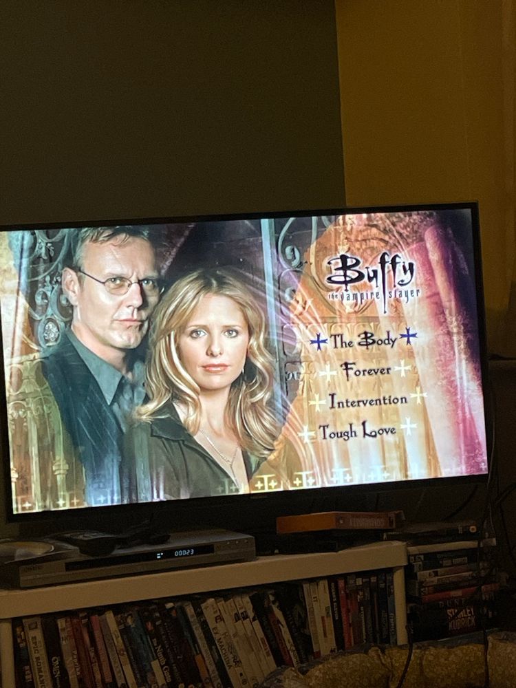 A picture of the DVD selection screen from a Buffy The Vampire Slayer DVD. The Body is the selected episode. 