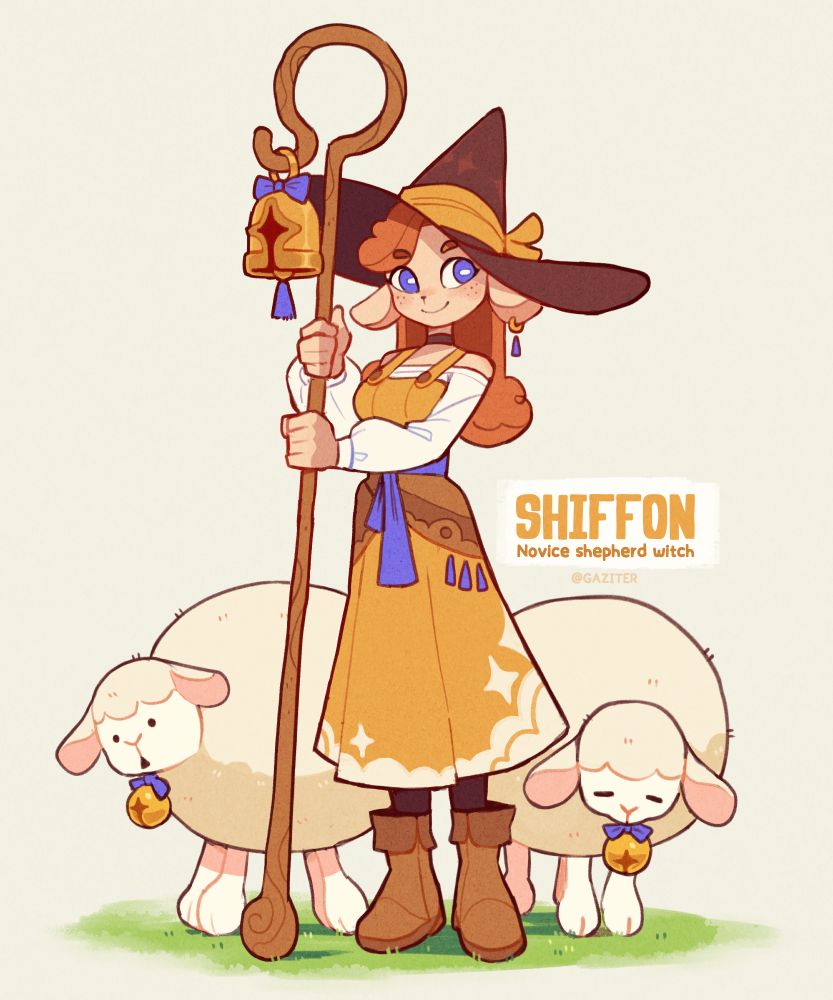 Shiffon the novice shepherd witch
A character design by me (: