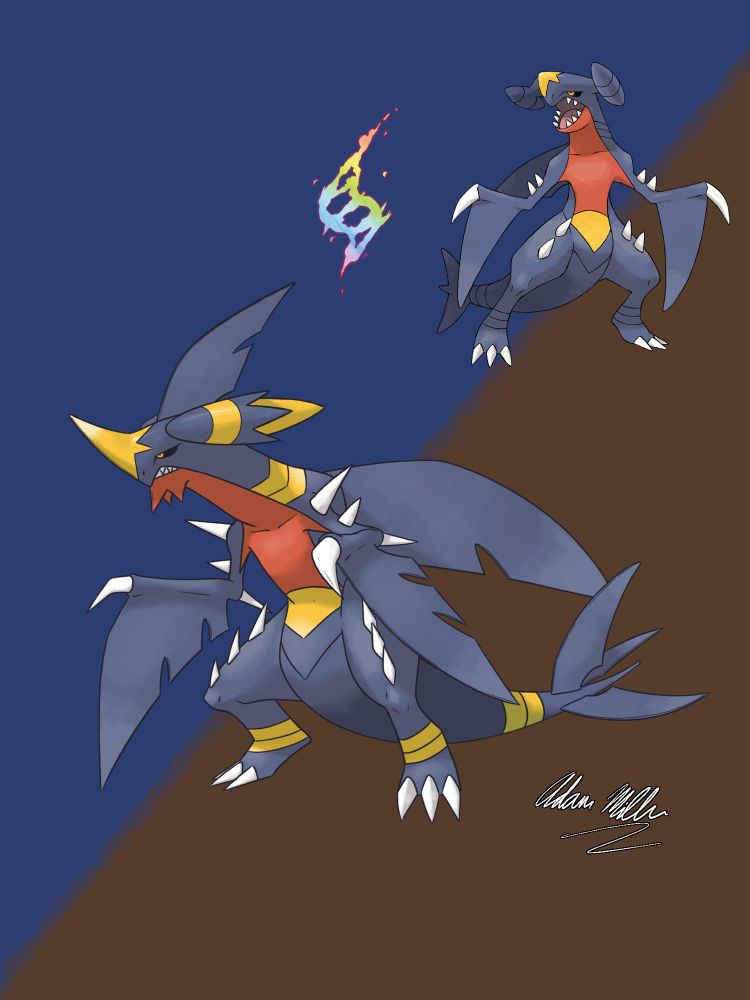Mega Garchomp Z
Type: Dragon/Ground
Ability: Rain Force - Powers up this Pokémon's moves during rain