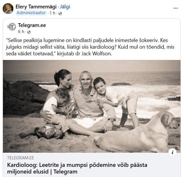 Kardioloog: Leetrite ja mumpsi põdemine võib päästa miljoneid elusid

“Sellise pealkirja lugemine on kindlasti paljudele inimestele šokeeriv. Kes julgeks midagi sellist väita, liiatigi siis kardioloog? Kuid mul on tõendid, mis seda väidet toetavad,” kirjutab dr Jack Wolfson.