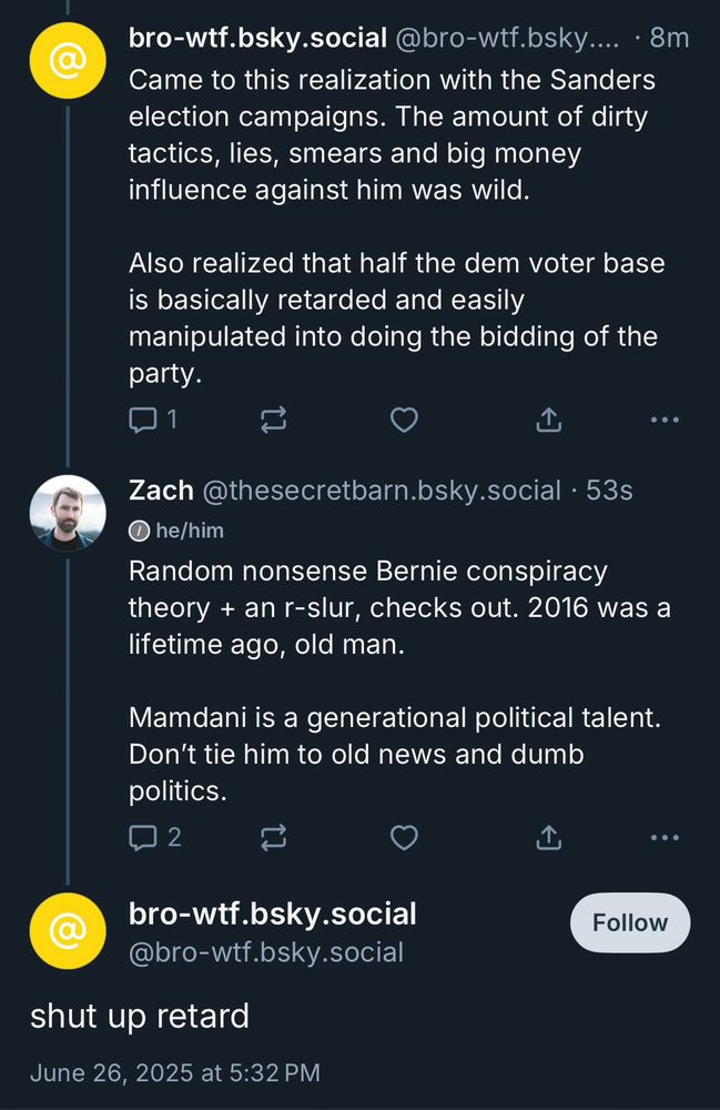 In which a Bernie Bro tells me to “shut up retard”