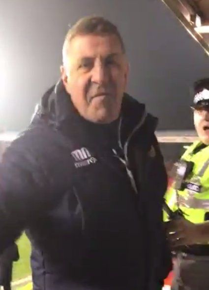 Motherwell manager Mark Mcghee is sent to the stand at Pittodrie during a mauling by his old side. McGhee is filmed by a delirious Aberdeen fan, before terrifying a watching police officer by heading for the fan in question. McGhee is heard questioning, “Is that allowed?” before attempting to grab the phone and shouting, “Get that tae f-“, just as the clip cuts off.