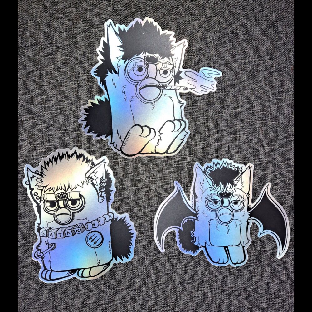 Furby Stickers 5 Holographic Vinyl - Etsy