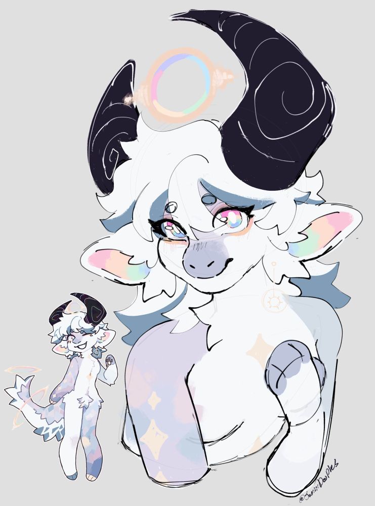 A dragon lady with very big horns 