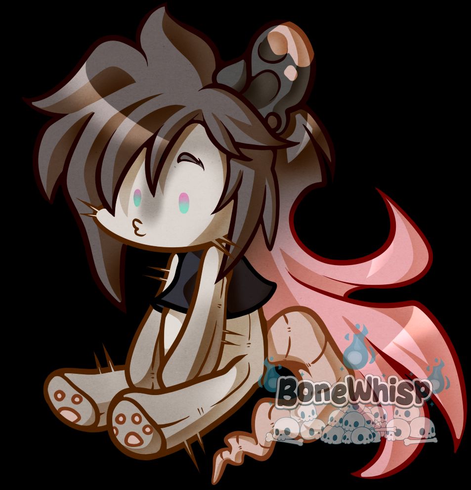A drawn, plush version of Dezzy - BoneWhisp's Vtuber model
