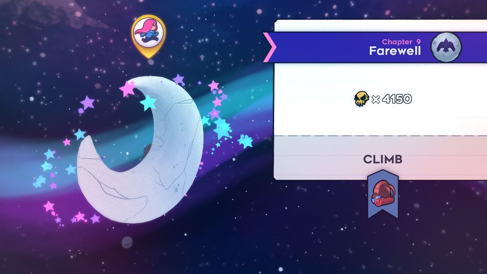 A screenshot of the level select for Farewell. It shows 4150 deaths.