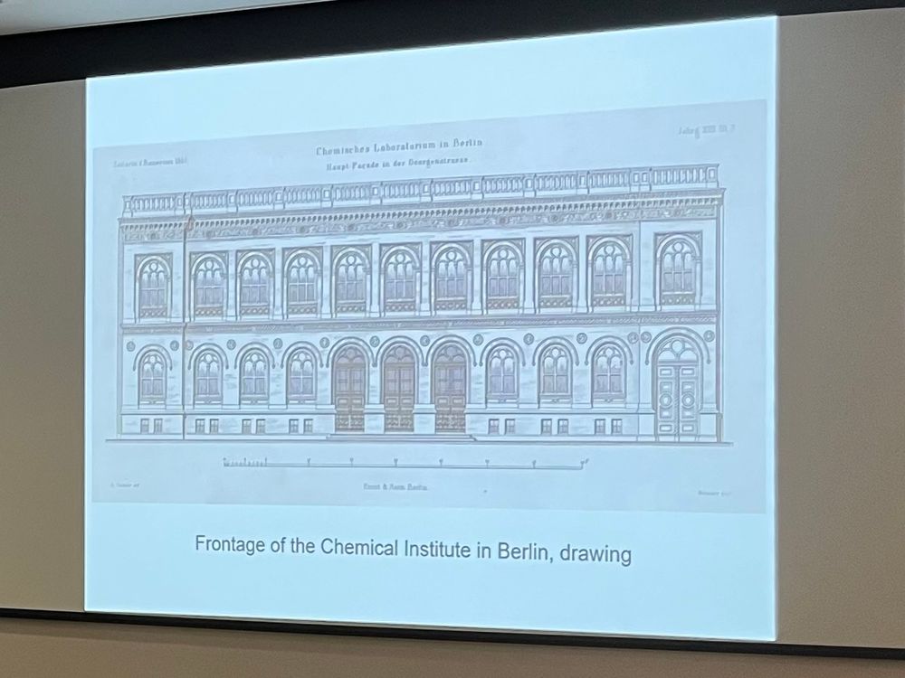 Slide showing image of Chemical Institute in Berlin from Peter Morris’ talk