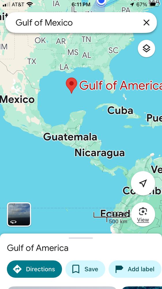 Google Maps: Gulf of America 