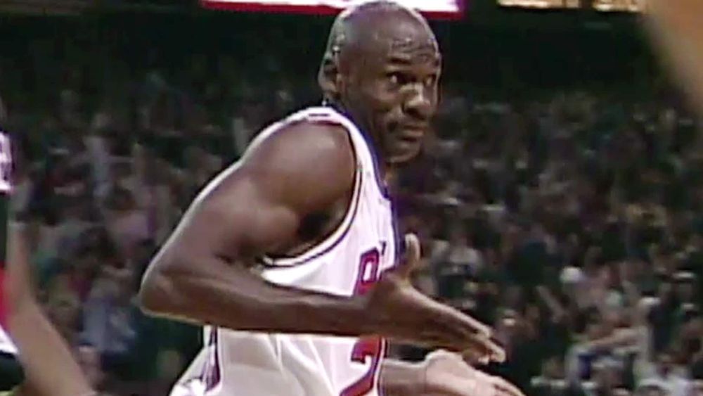 Michael Jordan, doing a shrug