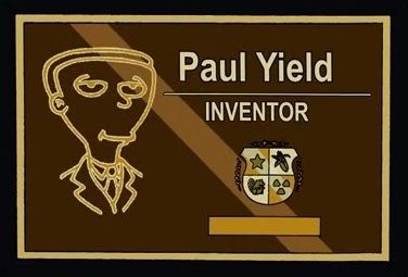 Plaque honoring Paul Yield, inventor of the yield sign.
