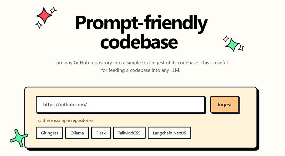 home screen for gitingest.com
