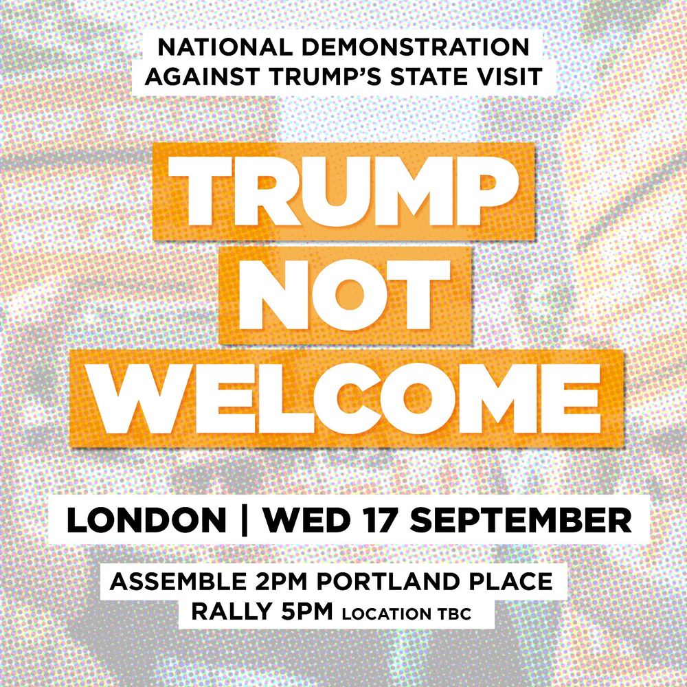 Flyer for the stop Trump demonstration on September 17th