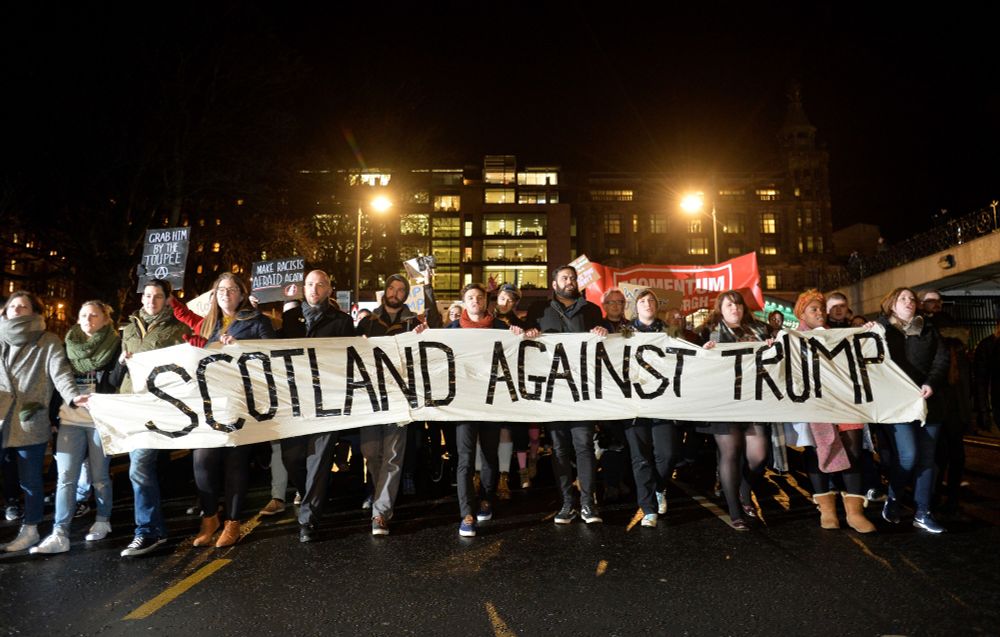 Scotland Against Trump protest