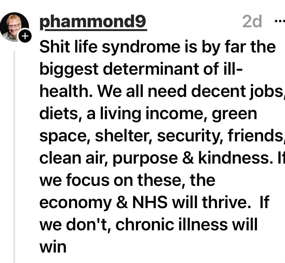 Dr Phil Hammond thread - shit life syndrome (poverty, poor diet & poor housing etc) creates chronic illness