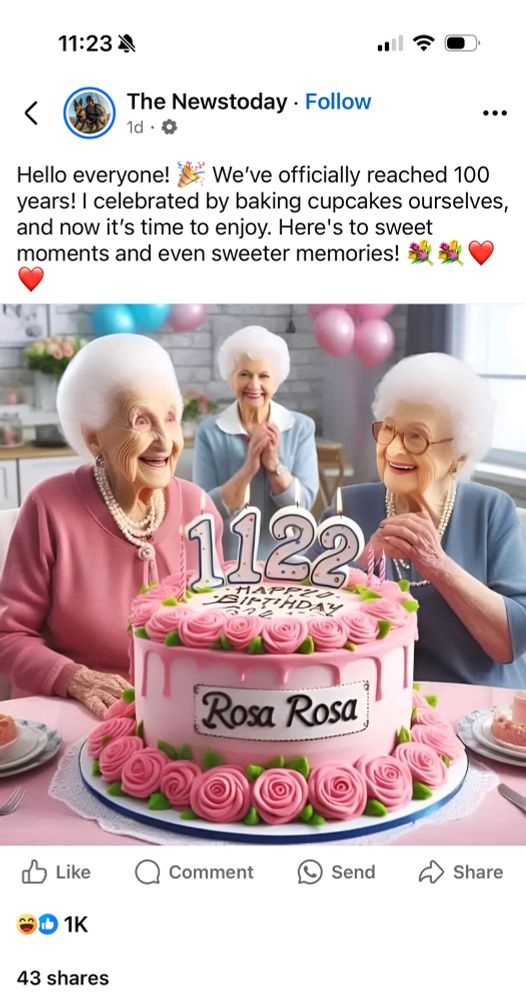 Newstoday • Follow
1d
Hello everyone!
We've officially reached 100
years! I celebrated by baking cupcakes ourselves, and now it's time to enjoy. Here's to sweet moments and even sweeter memories! 