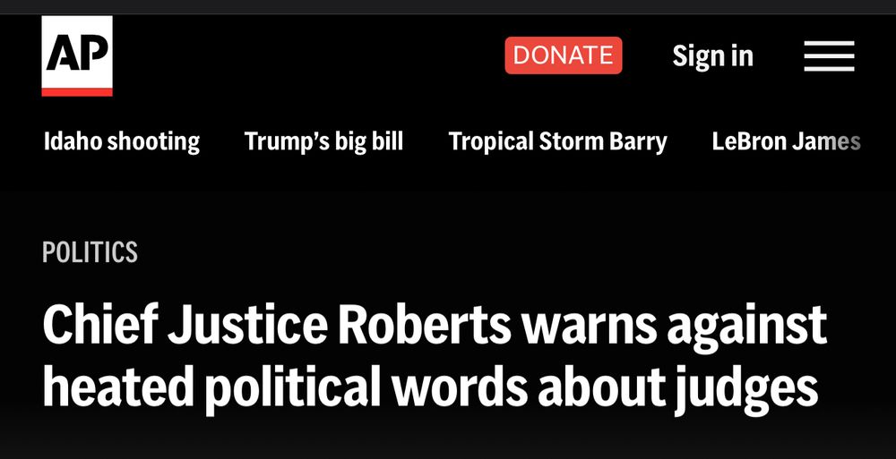 Chief Justice Roberts warns against heated political words about judges