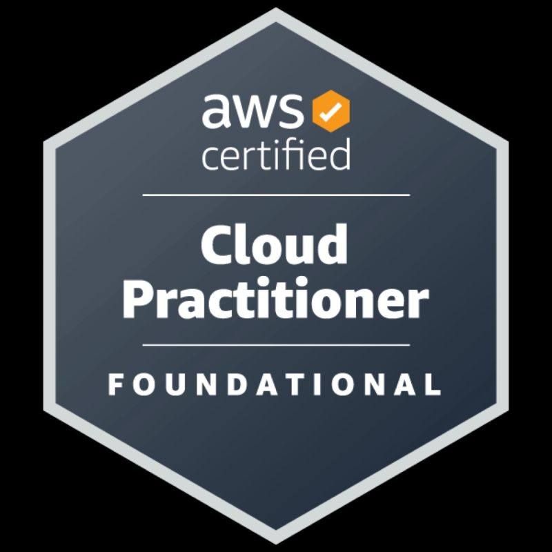 AWS Cloud Practitioner badge.