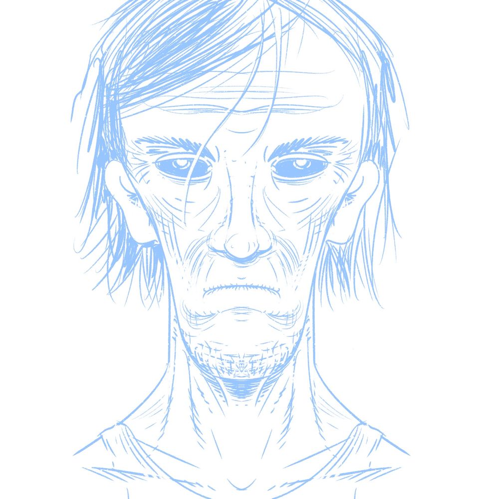 Zombie sketch in Procreate