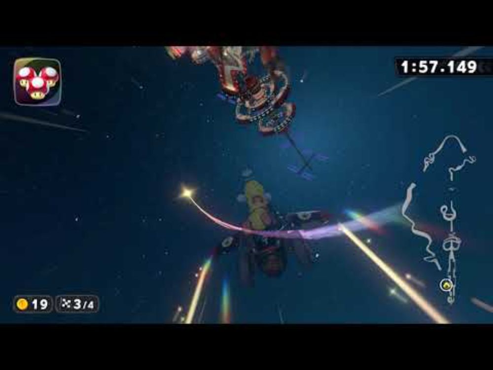 Rainbow Road - 3:57.763 - Technical (Mario Kart World world record)