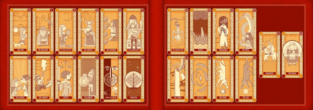 A Tarot Card Deck of the 22 Major Arcana, designed my yours truly, which features several Germanic and Nordic legends from the Poetic and Prose Edda.