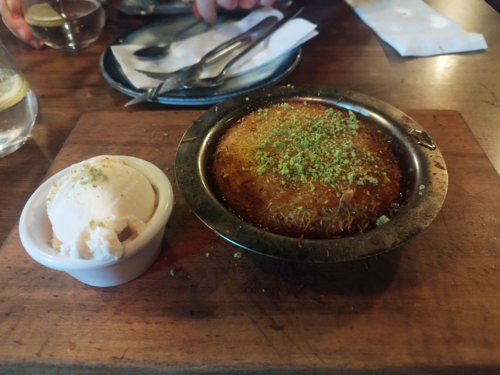 Kunefe with ice cream