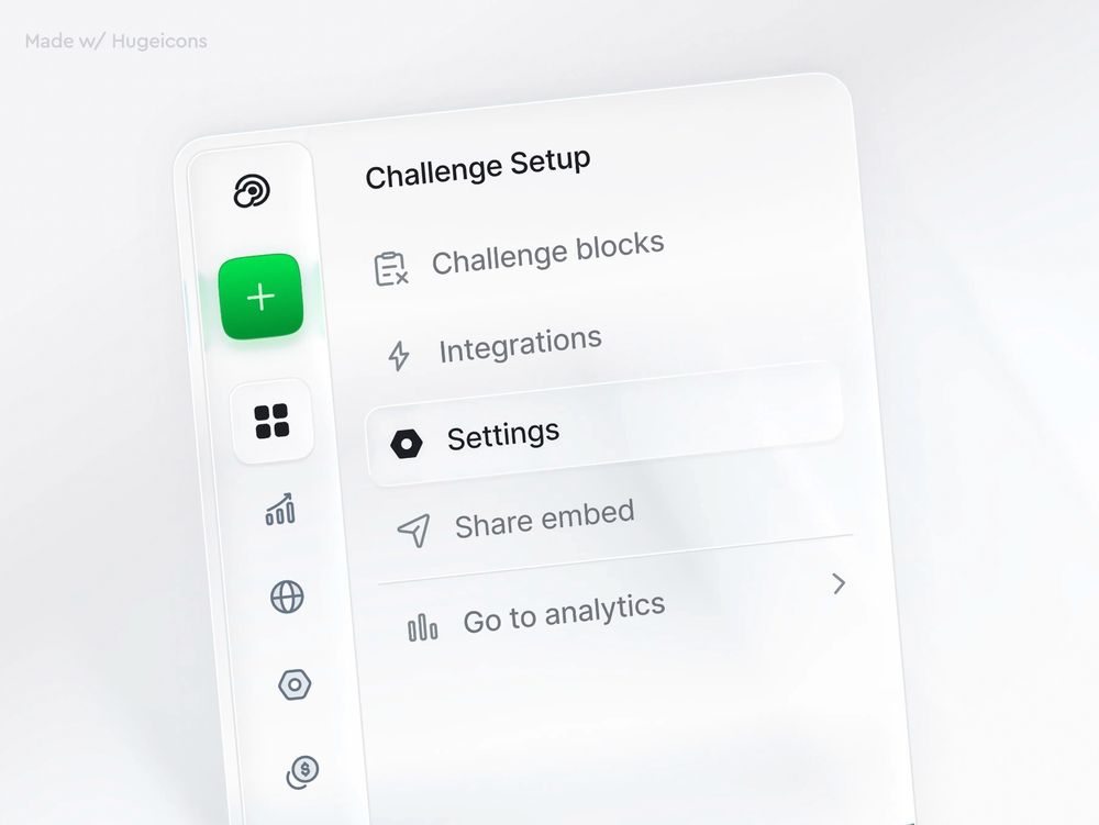 An example of the Hugeicons icon library featuring a navigation menu user interface.