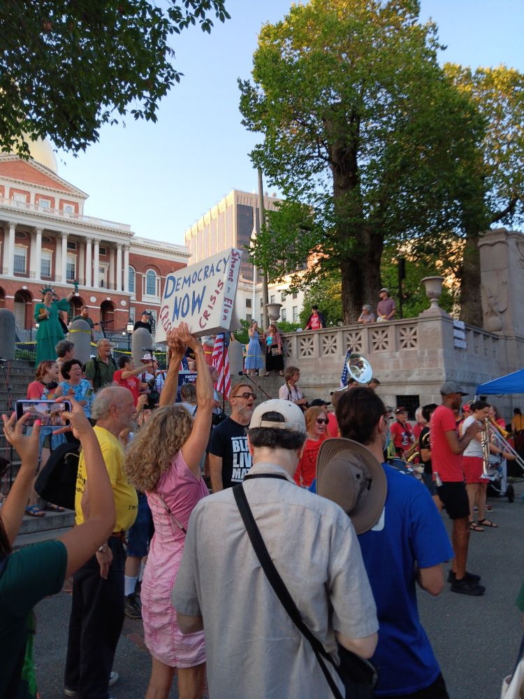 A photo of the downtown Boston Good Trouble protest crowd