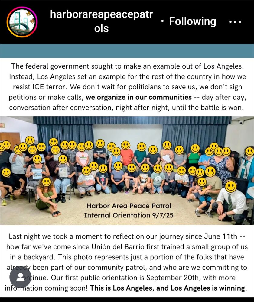 Instagram post from Harbor Area Peace Patrols 