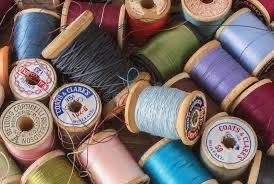 A photo of a jumble of antique spools of thread in multiple colors. This is going to be a long thread, you see, ha ha. 

Also, thread is a great example of a common thing that used to be made better than it is now. I have a collection of old thread that I love to use for good sewing, because it’s so much nicer than what I can easily buy now.
