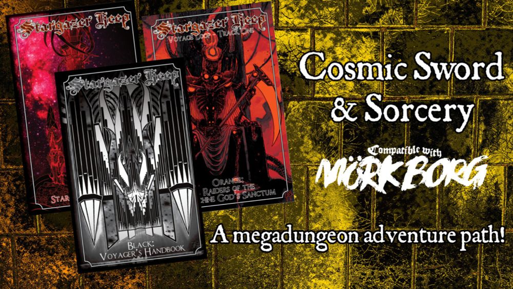 Three unholy zines, part of an ongoing adventure path of doomed souls, corrupted spells, and power-metal sorcery.