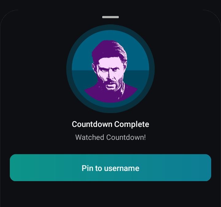Screenshot of Serializd giving me a pin because I've finished watching and reviewing Countdown (2025).