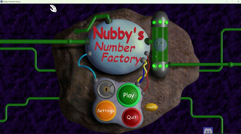Screenshot of the menu of the game "Nubby's Number Factory"