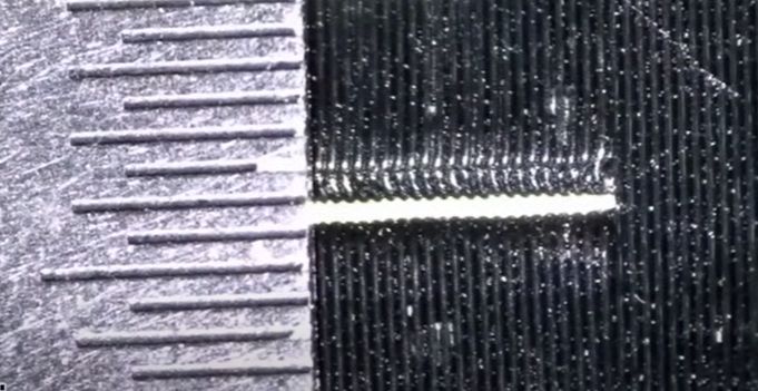 3D printed slit width around 300um. 