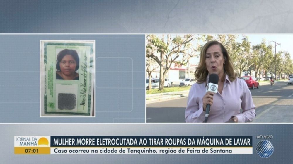 Mulher de 44 anos é eletrocutada na Bahia ao tirar roupas de máquina de lavar