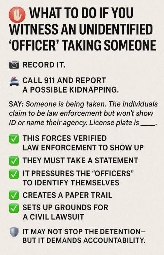 Maga republican conservatives are deeply anti-Constitution and anti-American.

Treat 'em accordingly.  Video them.  On video demand they disclose their full name to you.  On video demand to see their law enforcement identification.  Post that video here.
