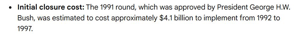 The military downsizing began late in #GopHouseofShame Reagan Administration with many recommendations, one to close 86 military posts and bases.  Those 86 closures were later approved by Republican President George H. W. Bush.