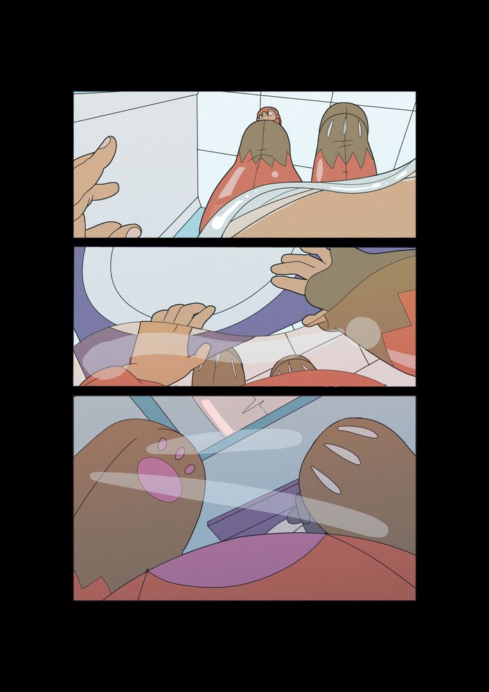 Inflatable fox transformation comic. part one