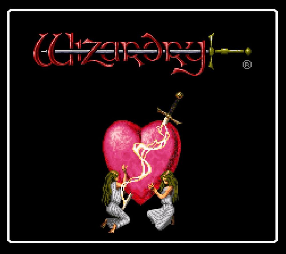 Title screen for Wizardry 5. 