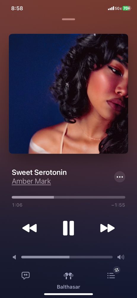 screenshot of the song “Sweet Serotonin” by Amber Mark