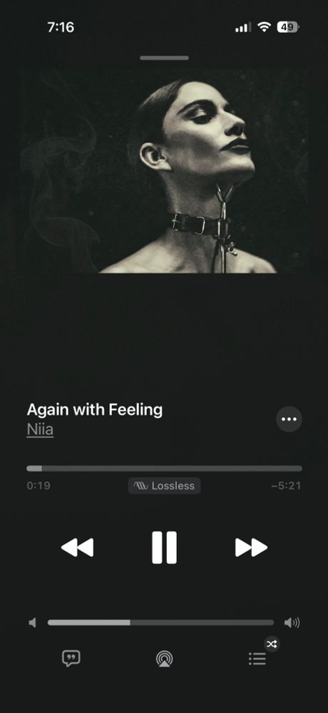 screenshot of the song “Again with Feeling” by Niia