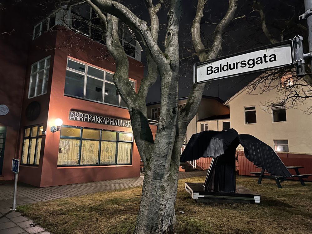 Picture of ab Icelandic road sign labelled 'Baldursgata'