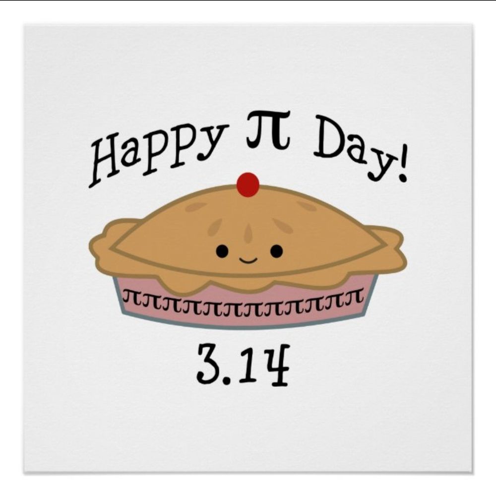 Apple pie with a little smiley face with Happy Pi Day 3.14