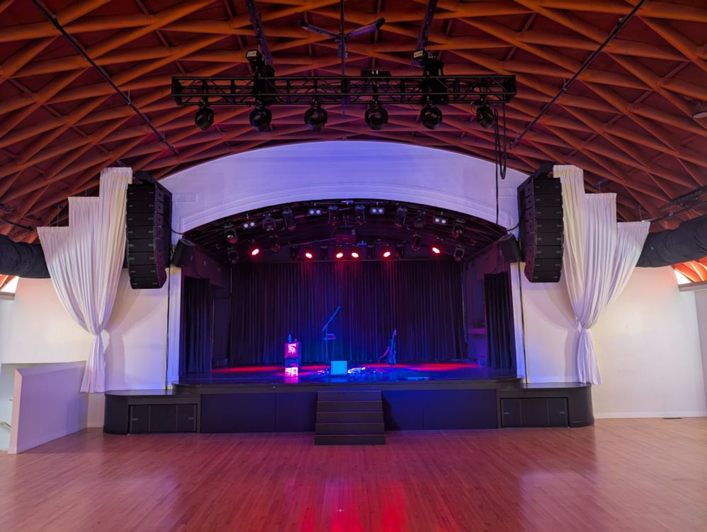 The stage at the Atwood Music Hall in Madison, WI